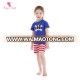 Handsome boys clothes pirate captain design royal blue cotton shirt with red white stripes shorts baby boys clothes in fashion